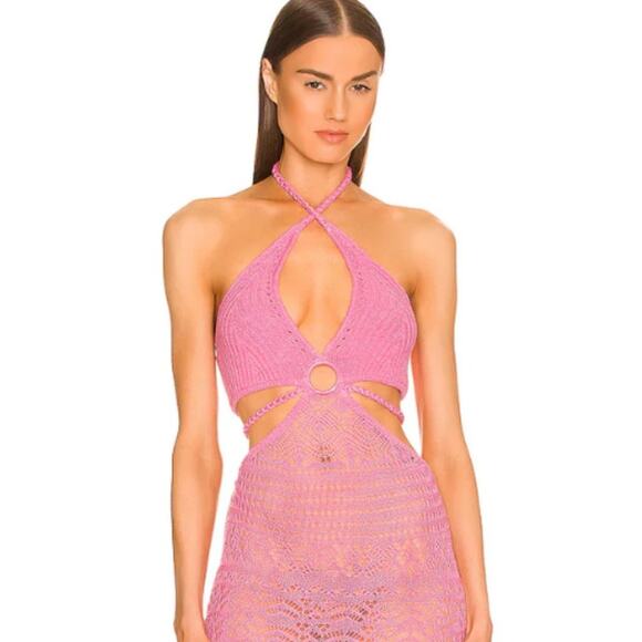 DUNDAS x REVOLVE Maia Maxi Dress in Pink NWT Size Large - Picture 2 of 3